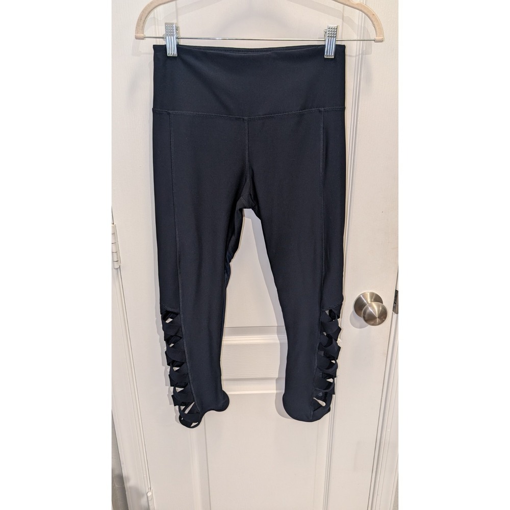 VOGO Athletics‎ Women's Cropped Leggings Pants Workout Active - Navy - Small